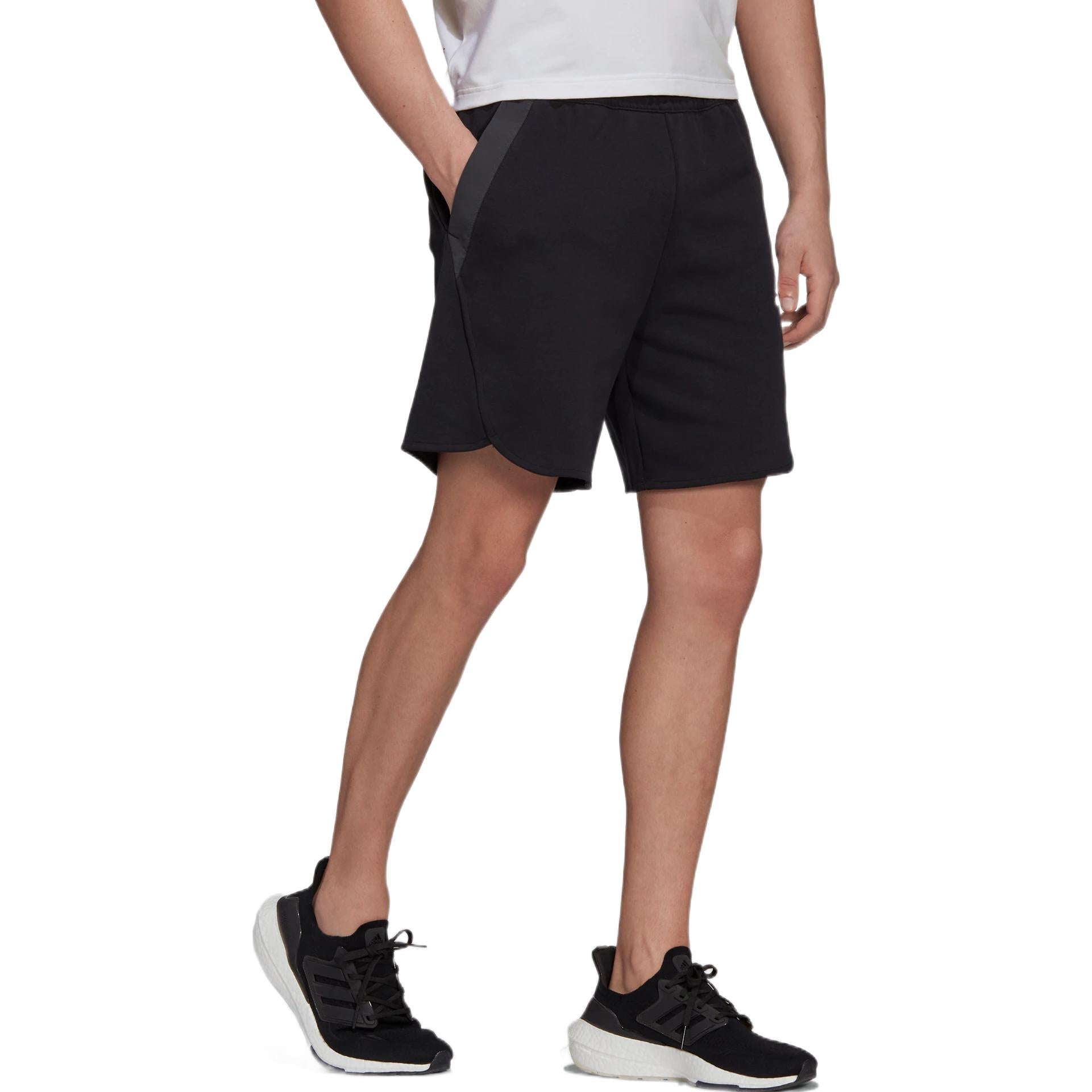 adidas Solid Color Logo Sports Shorts Black HE9813