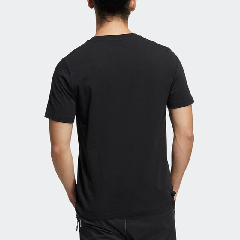 adidas Wj T Gfx Casual Sports Word Breathable Round Neck Short Sleeve Black HE5160