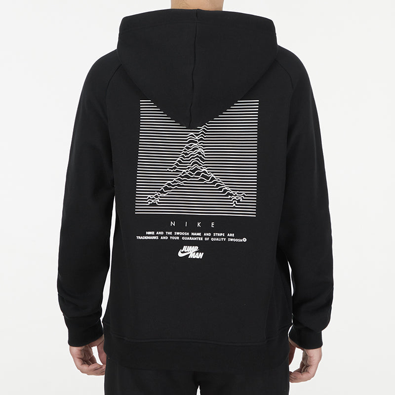 Men's Air Jordan Casual Sports Drawstring Hooded Fleece Lined Black DJ0212-010