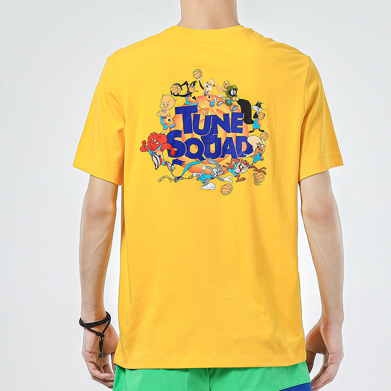 Nike x SPACE JAM Crossover Cartoon Printing Sports Round Neck Short Sleeve Gold Color DH3826-739