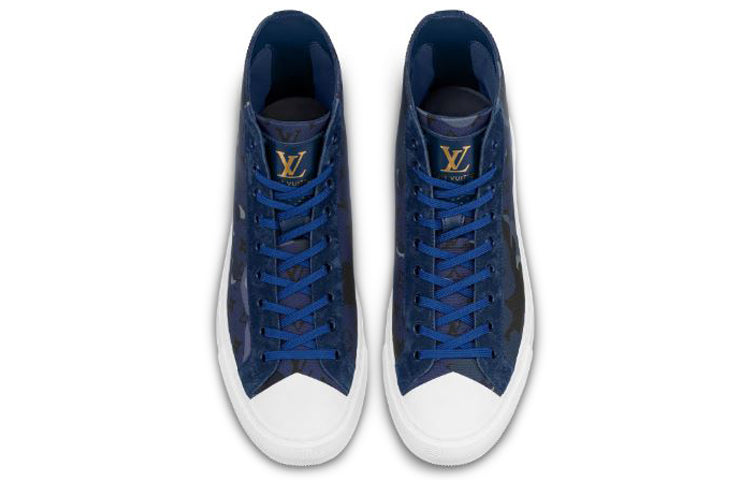 LOUIS VUITTON Tattoo Monogram Ankle Sneakers 'Blue Camo Monogram' 1A5YW1