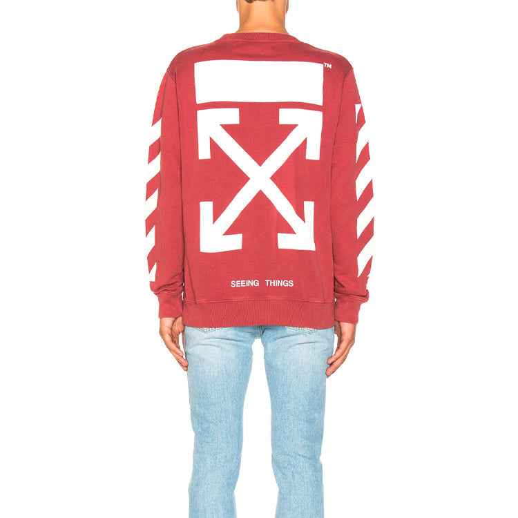 Off-White Diagonal Arrows Sweatshirt In Red. OMBA003F170030282401
