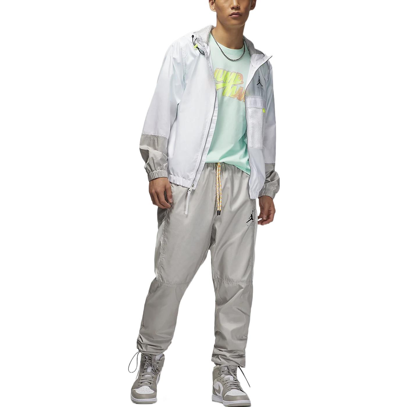 Men's Air Jordan Colorblock Zipper Hooded Jacket Autumn White DM1868-100