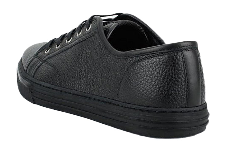 (WMNS) Gucci Pebbled Nappa Leather Low Top 'Black' 317337-AOD50-1000