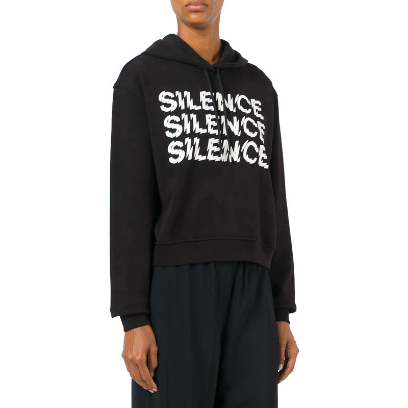 (WMNS) Alexander McQueen Printing Long Sleeves Hoodie Black 451438-RIJ58-1000