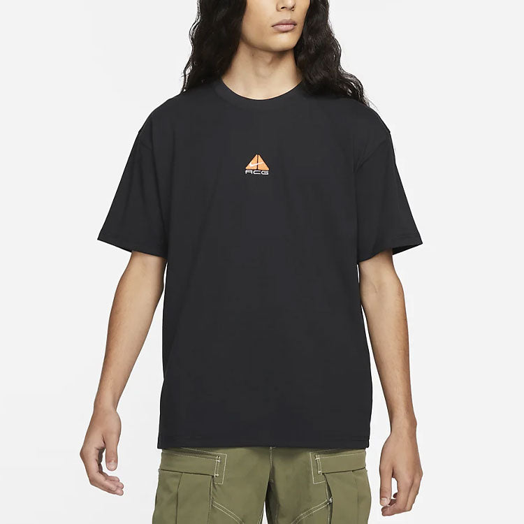 Nike ACG Logo Embroidered Pattern Loose Round Neck Short Sleeve Black DQ1815-010