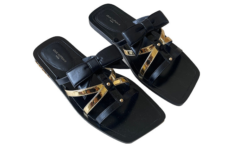 (WMNS) LOUIS VUITTON Peplum Sandals 'Black Gold' 1A9CEH