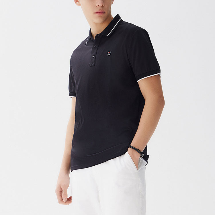 Men's FILA Business Casual Short Sleeve polo Black Polo Shirt F11M128106F-BK