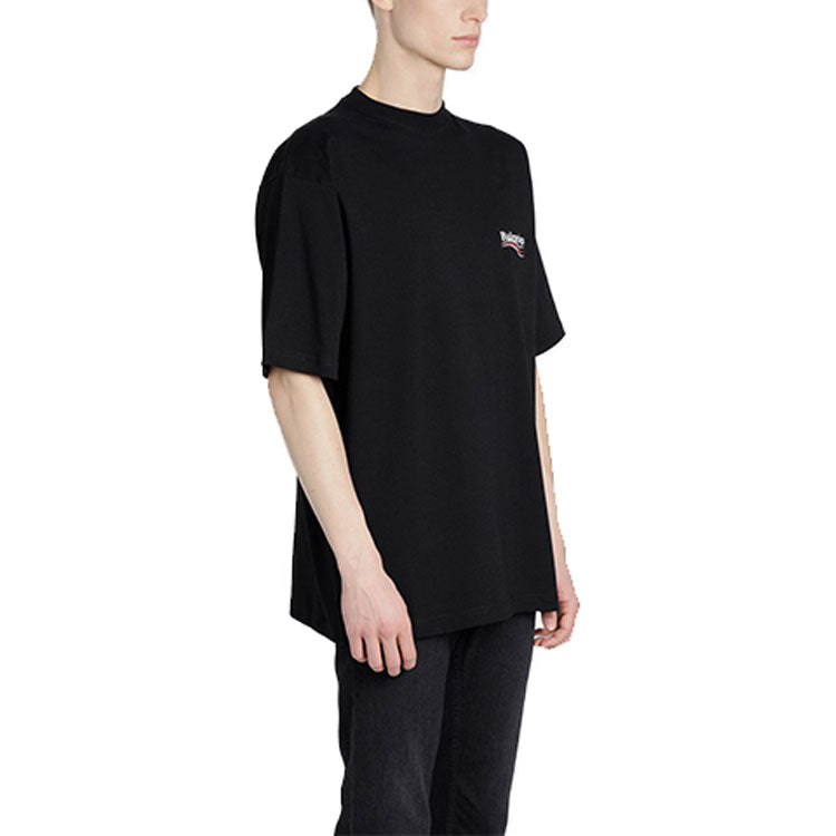 Balenciaga MENS SS20 Logo Loose Short Sleeve Black 620969TIV521070