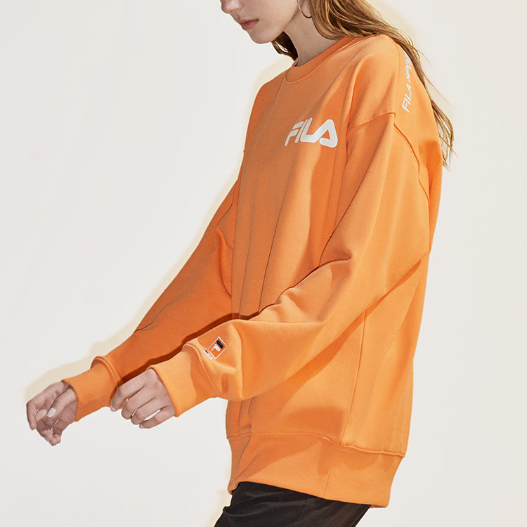 FILA FUSION Alphabet Logo Printing Sports Pullover Unisex Orange T11U038205A-OR