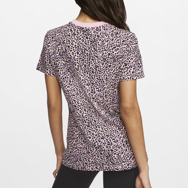 (WMNS) Nike Sportswear Leopard print Logo Printing Short Sleeve Pink CW2500-654
