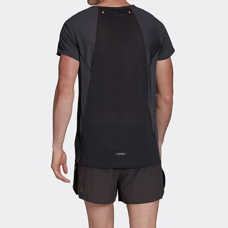adidas Running Sports Solid Color Short Sleeve Black EK3052