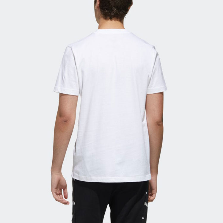 adidas Logo Printing Round Neck Casual Sports Short Sleeve White FM6279