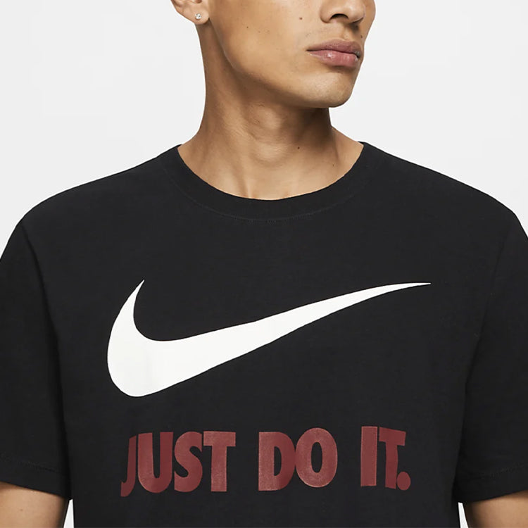Nike Authentic Jdi Alphabet Printing Quick Dry Sports Short Sleeve Black BV0623-010