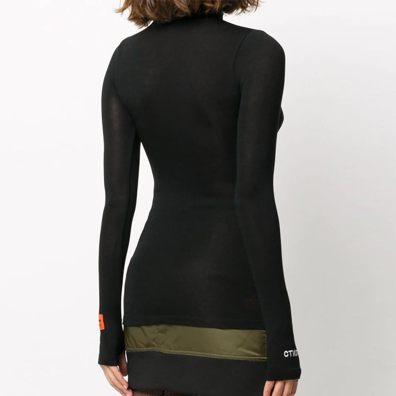 HERON PRESTON Turtleneck Tight Long Sleeves Black HWAB016E20JER0011001