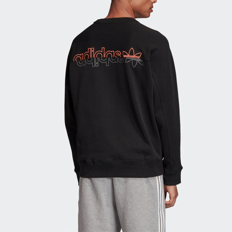 adidas originals R.Y.V. Fs Crew Loose Sports Round Neck Pullover Black Orange FM2251