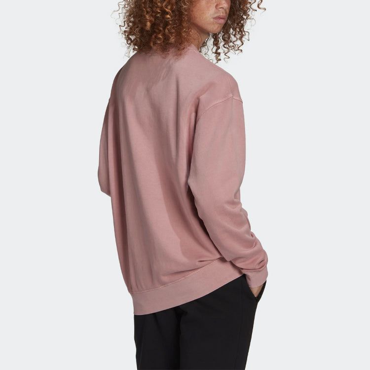 Men's adidas originals Logo Pattern Loose Round Neck Long Sleeves Pink GL6163