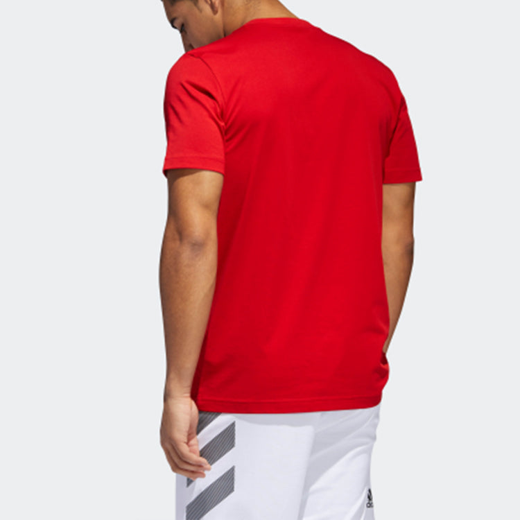 adidas Tmac Geek Up Pattern Printing Basketball Short Sleeve Red DU6439