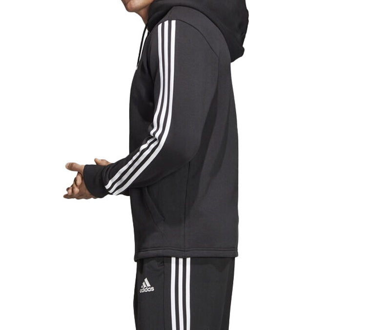 adidas Printing Sports Fleece Lined hooded Knit Jacket Black DQ1455