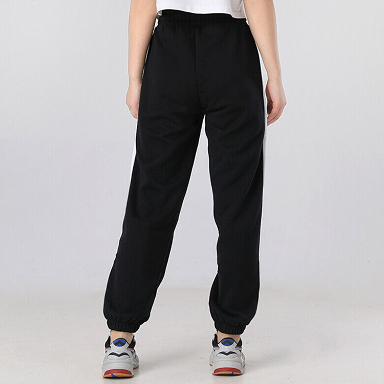 (WMNS) PUMA Classics Relaxed Joggers Logo Printing Sports Trousers Black 530282-01