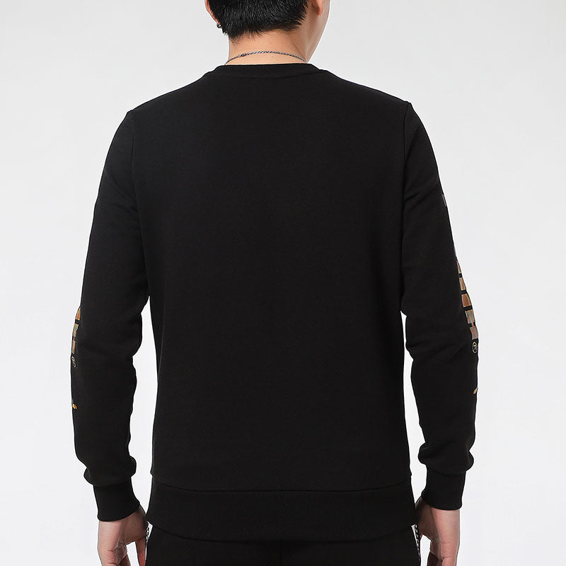 PUMA Logo Long Sleeve Sweatshirt 'Black Gold White' 531399-01