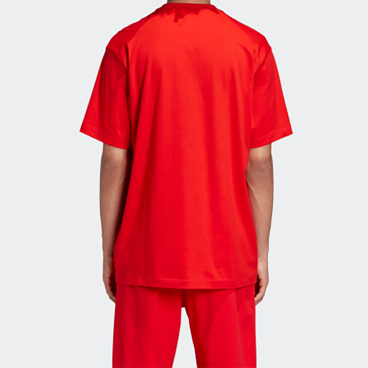 Men's Y-3 Solid Color Logo Short Sleeve Red T-Shirt FN3360