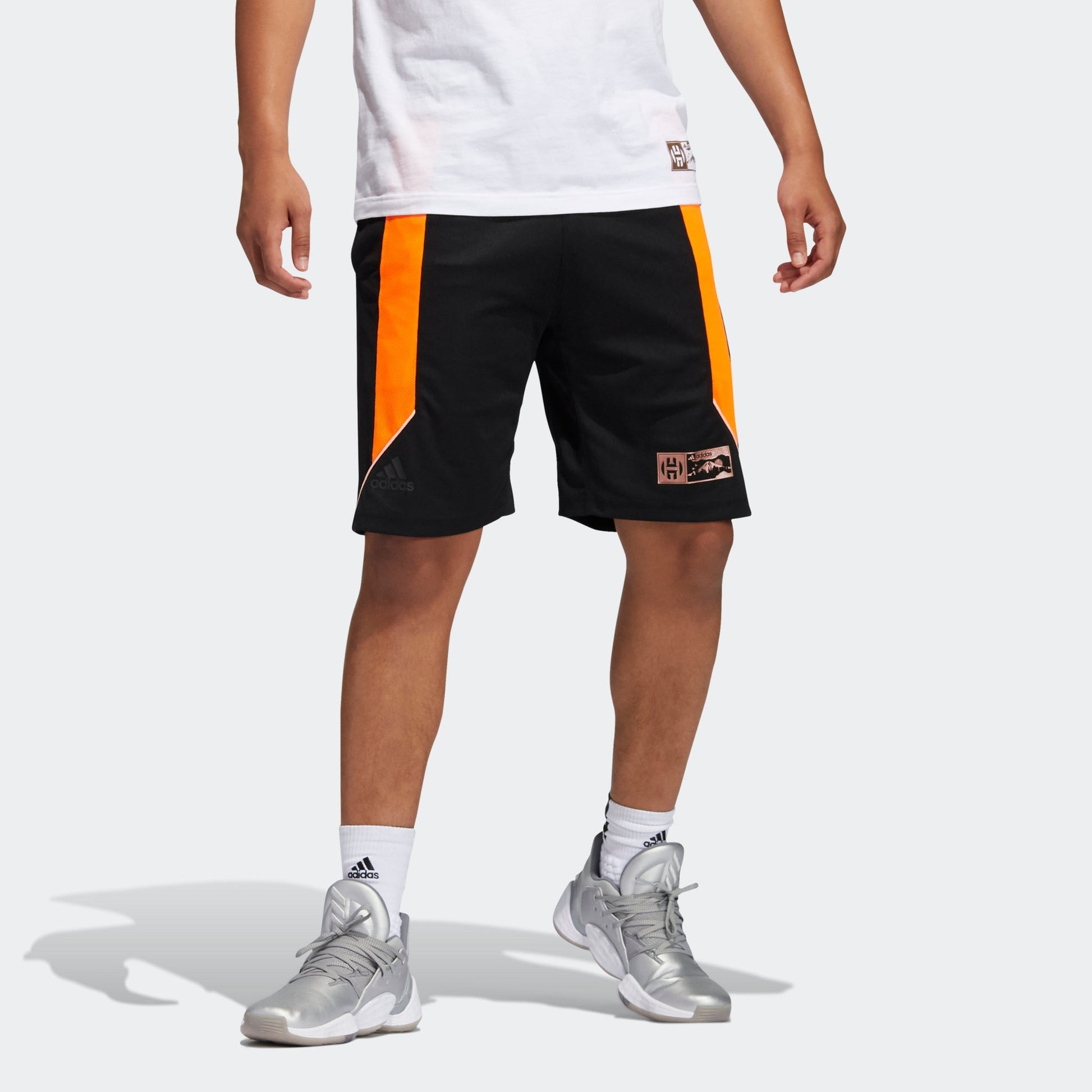 adidas Hdn Gu Kick 365 Contrasting Colors Printing Loose Basketball Sports Shorts Black GC7200
