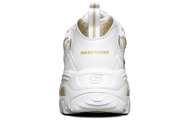 (WMNS) Skechers D lites 1.0 White/Gold 13091-WHT