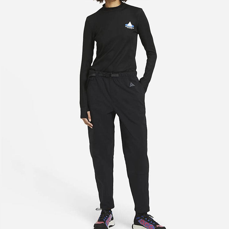(WMNS) Nike ACG Wizard Island Printing Stand Collar Sweateshirt Black CZ6713-010