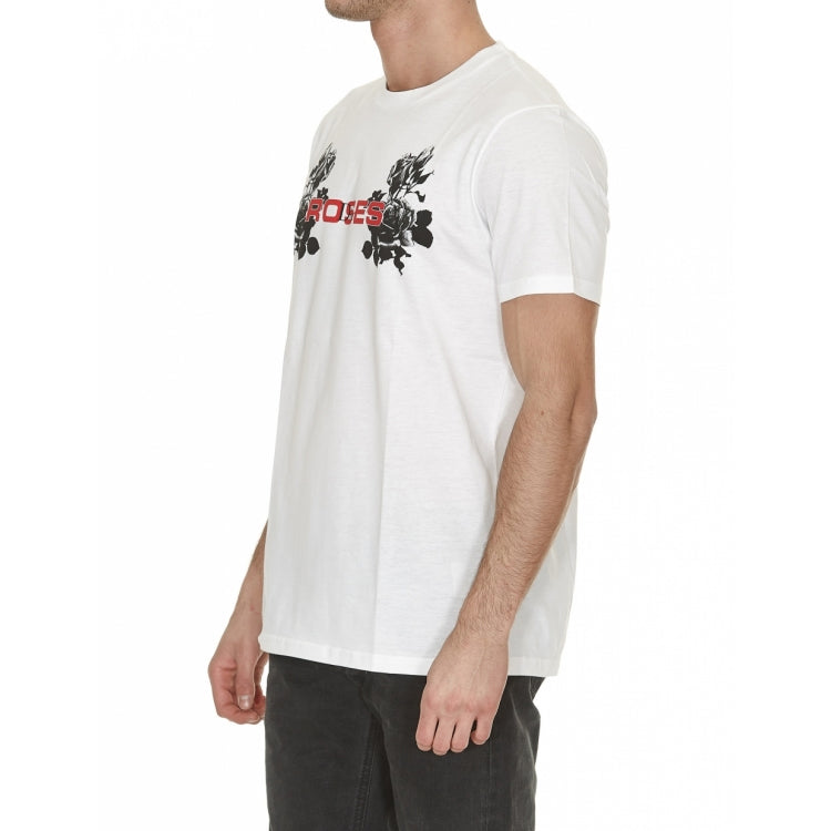 DIOR Homme Rose Printing Short Sleeve Unisex White 733J603I0212
