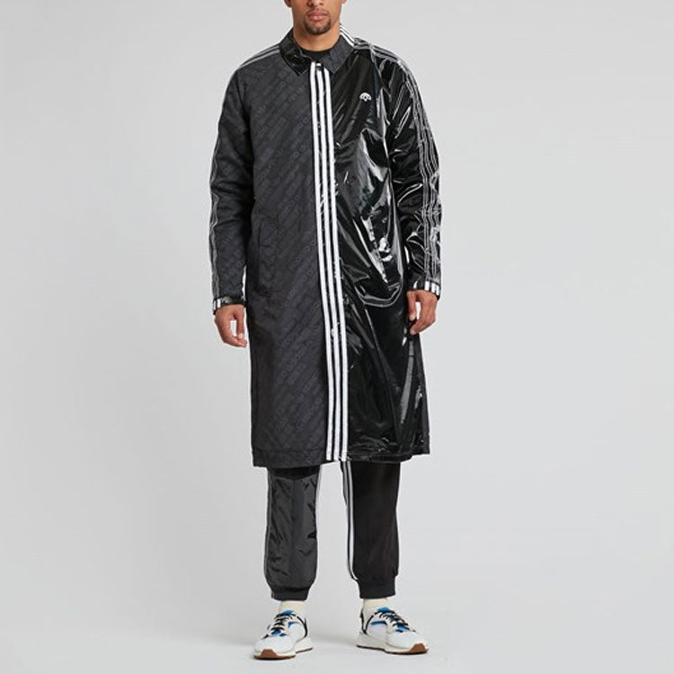 adidas originals x alexander wang Unisex Lapel Long Overcoat Black BP6685