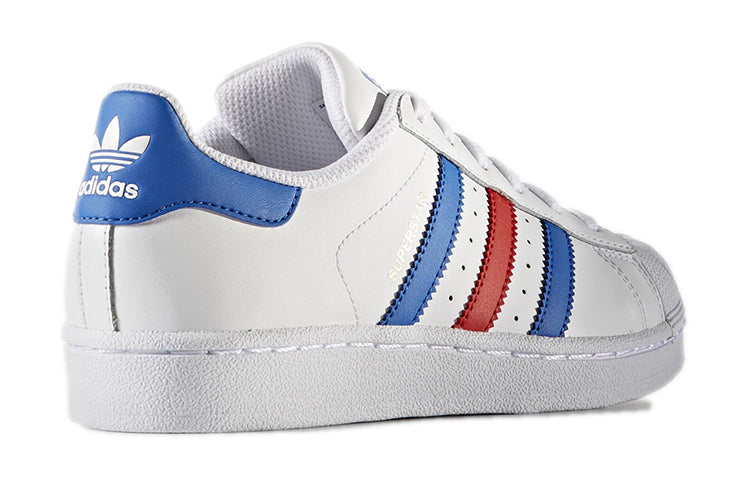 (GS) adidas originals Superstar J Sneakers White/Blue/Red BB0354
