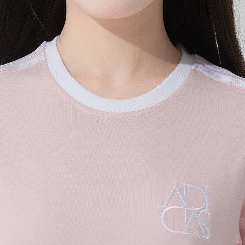 (WMNS) adidas Dance Sport T-Shirt Asia Sizing 'Pink White' JY7628