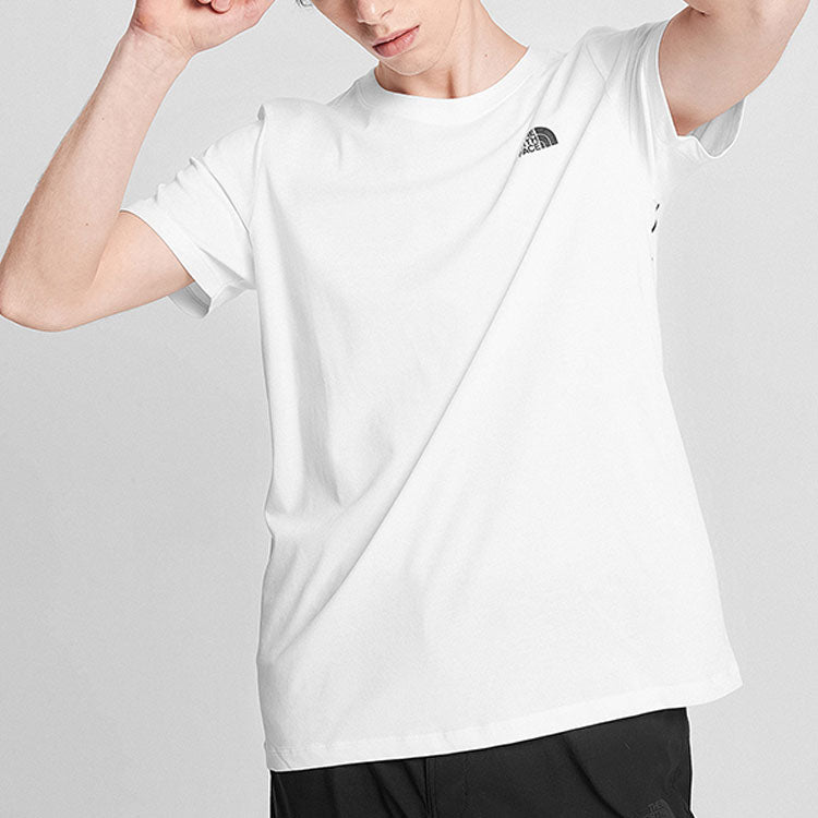 Men's THE NORTH FACE SS20 Geometry Pattern Logo Quick Dry Short Sleeve White 4998-FN4