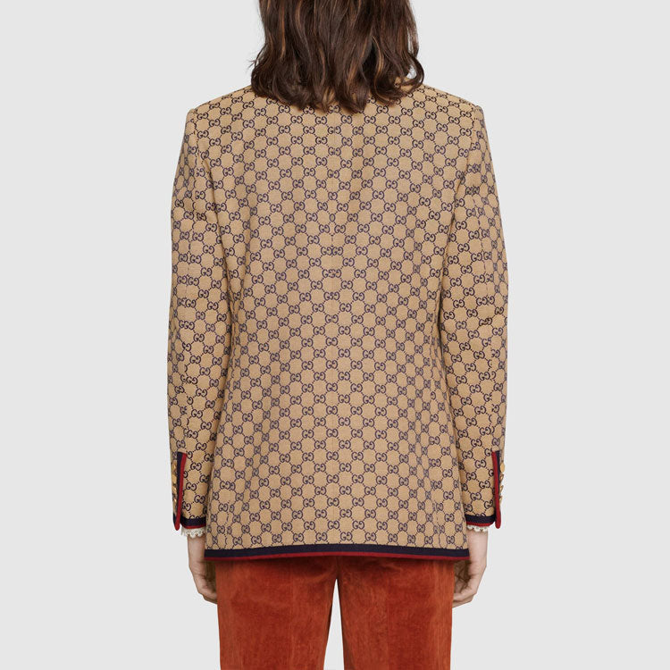 Gucci Canvas single breasted Jacket Khaki 654922-ZKU09-9078