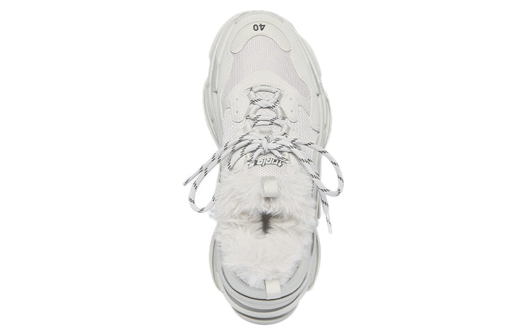 (WMNS) Balenciaga Triple S Sneaker 'Faux Fur - Grey' 668562W3CQ51210