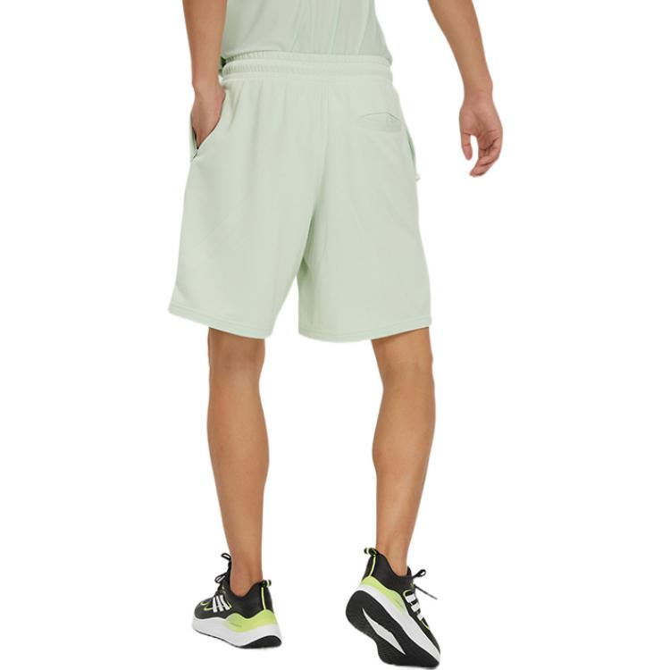 Men's adidas Logo Printing Pattern Drawstring Elastic Waistband Straight Shorts Light Cyan HZ7030