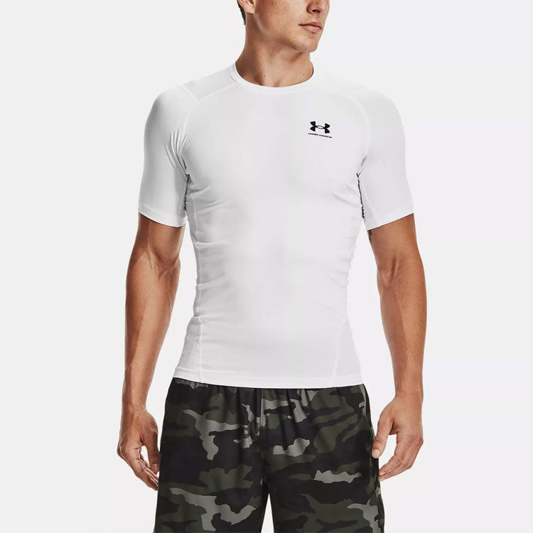 Men's Under Armour Logo Printing Round Neck Short Sleeve White 1361518-100