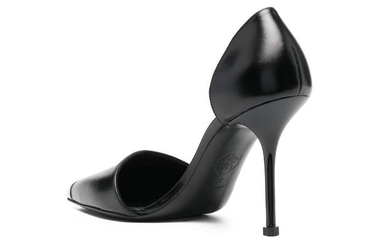 (WMNS) Alexander McQueen Harness Punk Heels 'Black Silver' 718874WHSWD1081