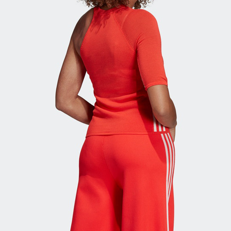 (WMNS) adidas originals Logo Short Sleeve Red DU7872