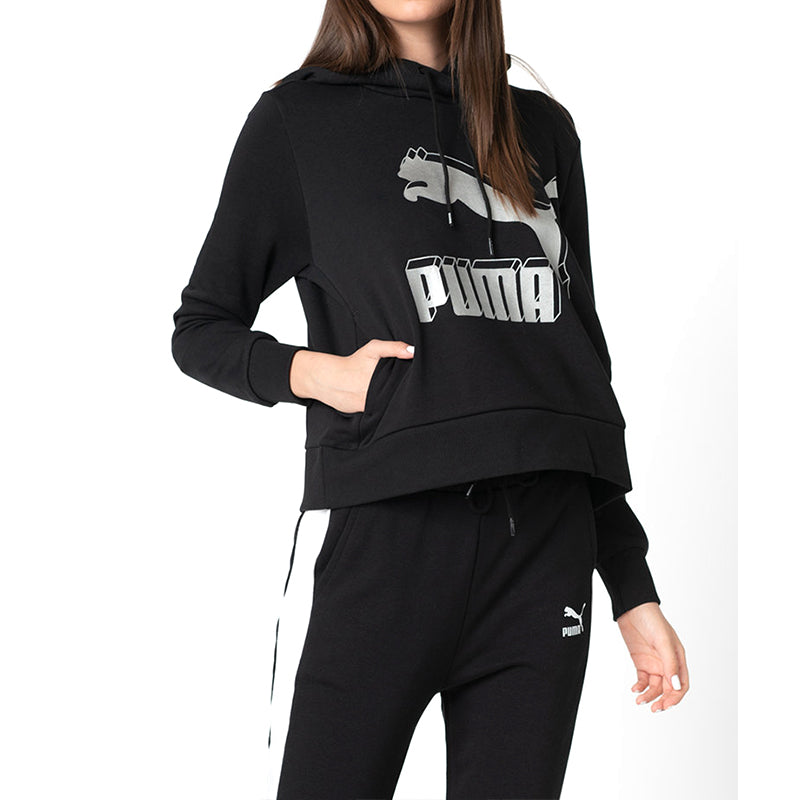 (WMNS) PUMA Casual Sports Black Hoodie 595915-71