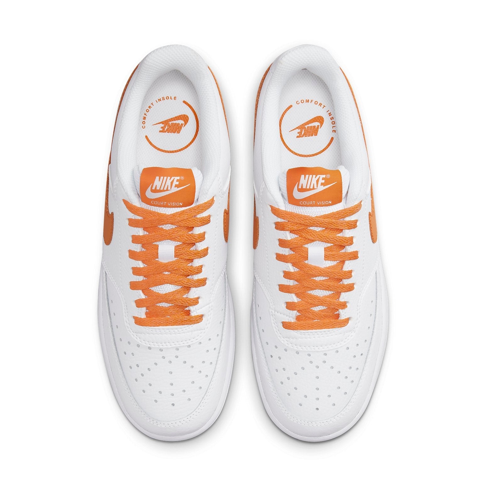 (WMNS) Nike Court Vision Low 'White Orange' CD5434-114