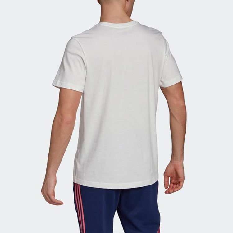 adidas Real Madrid Casual Sports Round Neck Short Sleeve White GH9987