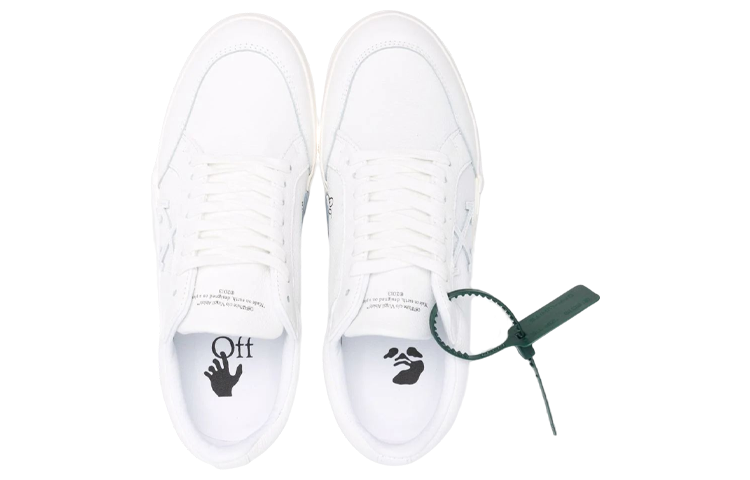 Off-White Low Vulcanized Canvas Sneaker 'White Green' OMIA085C99LEA0010100