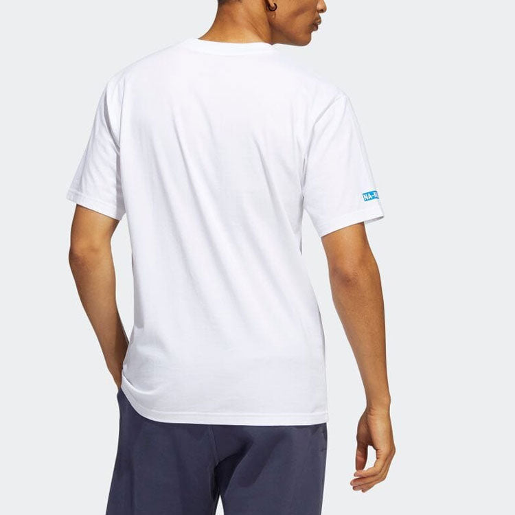 adidas Cartoon Character Pattern Printing Round Neck Short Sleeve Japanese Version White T-Shirt HC0176