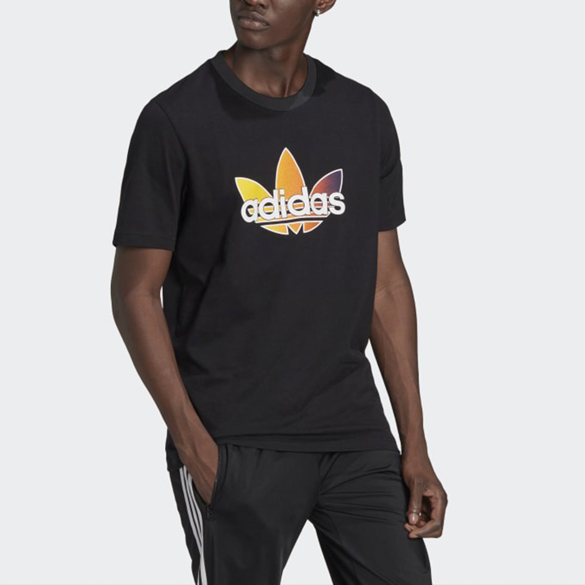 adidas originals Sprt Graphic Gradient Logo logo Sports Round Neck Short Sleeve Black GN2441