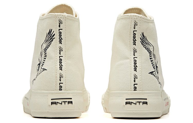 (WMNS) ANTA x Robert Geller Life Series Sneakers Canvas High 'Eagle White Black' 12948680-12