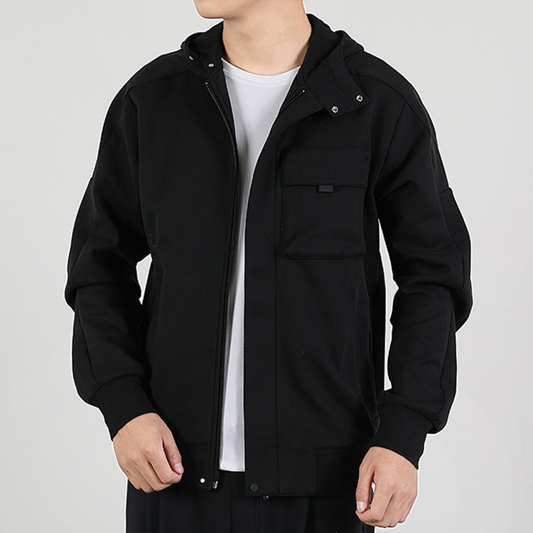 adidas Th Htt Peach Sports hooded Windproof Jacket Black GM4420