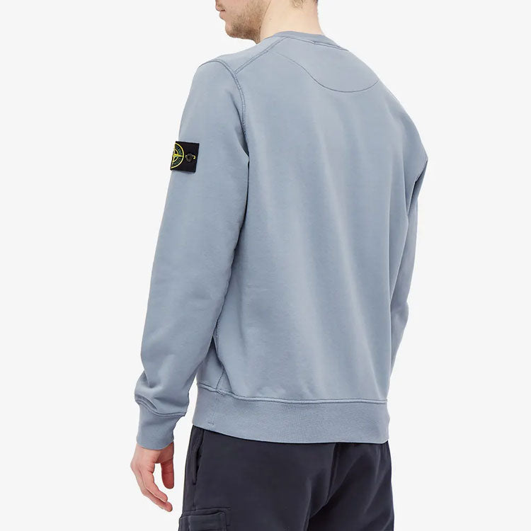 STONE ISLAND Patch Logo Crewneck Sweatshirt 'Mid Blue' 741563051-V0046