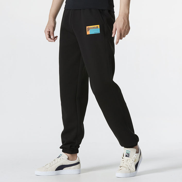 PUMA Graphic Logo Sweatpants 'Black' 673604-01